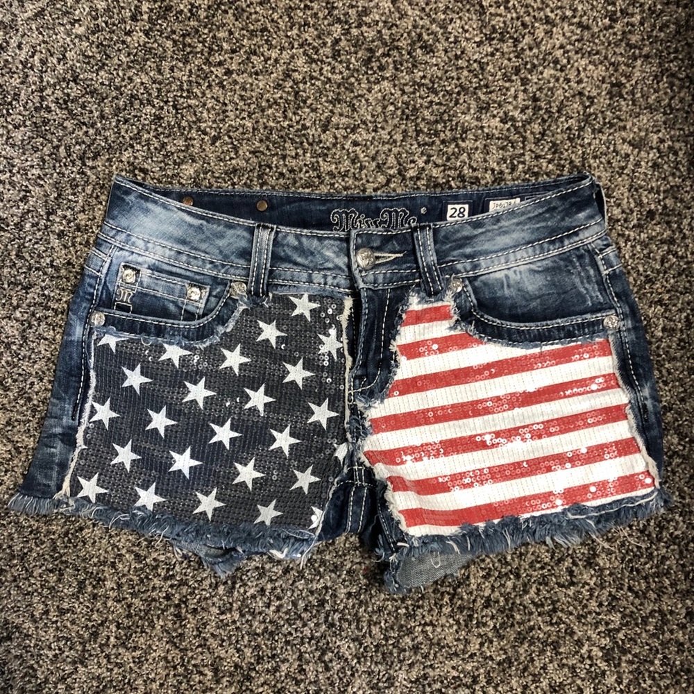 Miss me American flag shorts